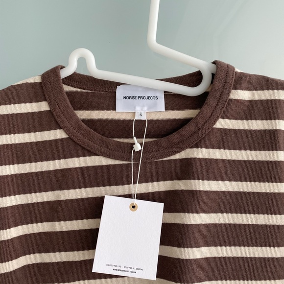 Norse Projects Holger Compact Cotton Bold Stripe Tee - Picture 4 of 12